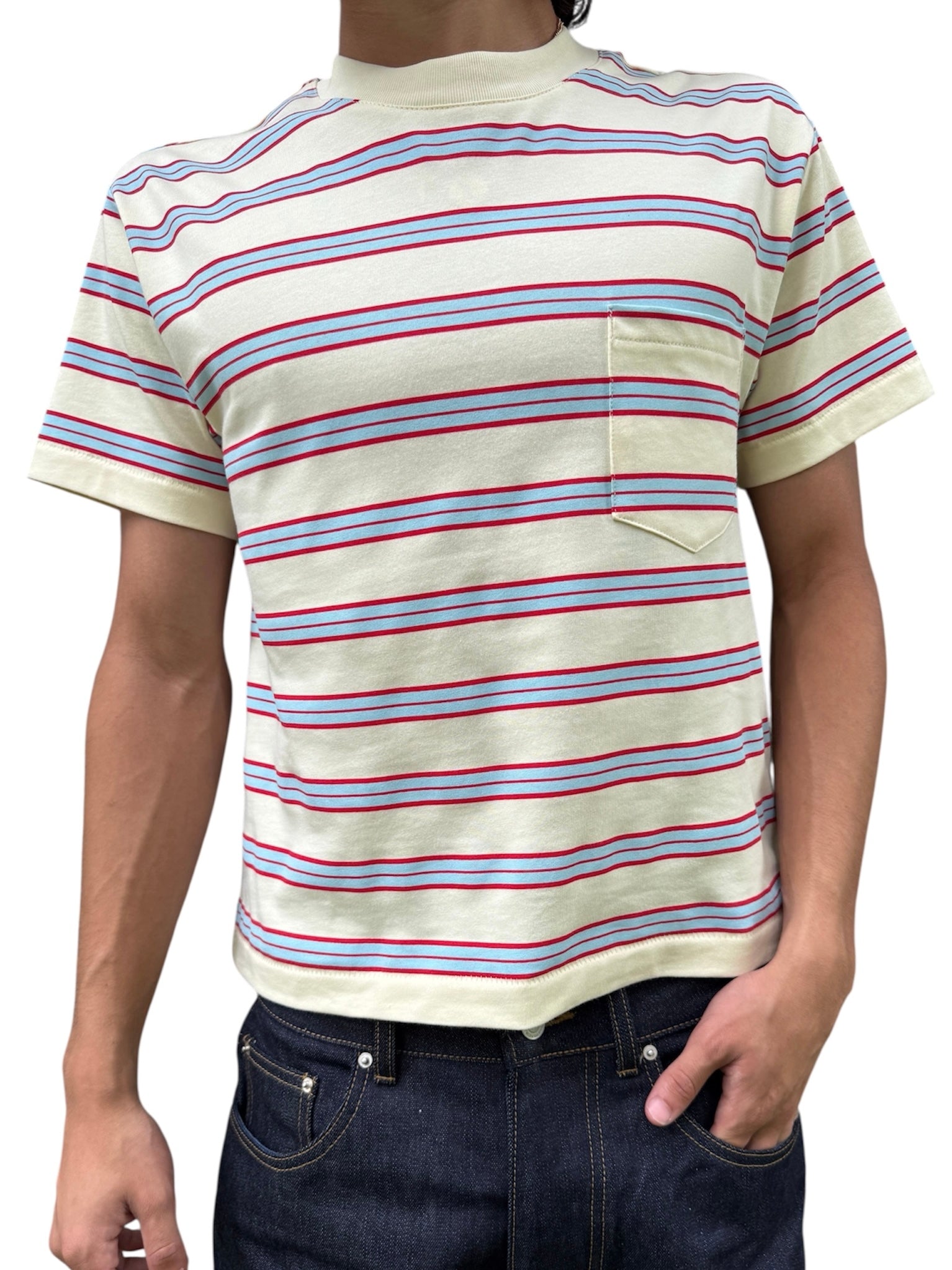 トップス [Crafted YNC] Striped Tee Blue Striped Tee – Crafted YNC