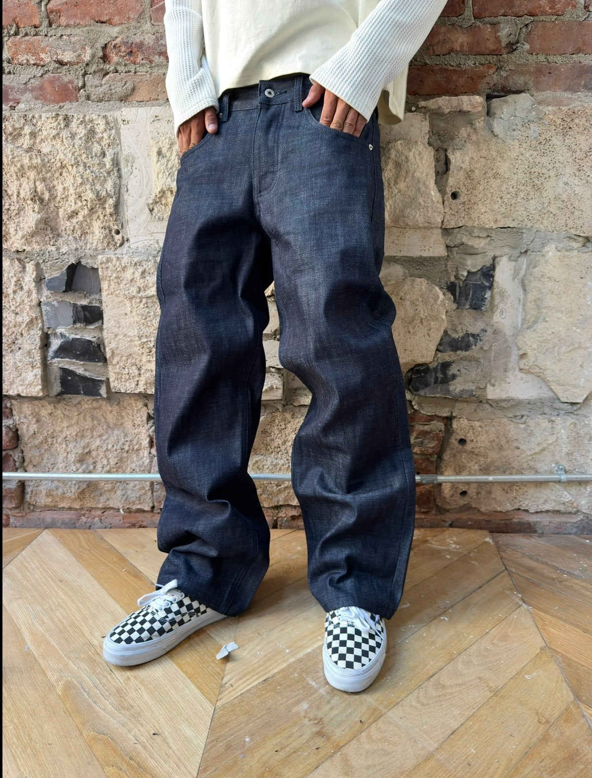 Slubbed Indigo Loose Fit Selvedge  Denim