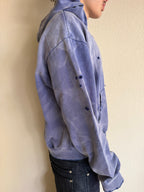 Distressed Light Blue Sunfaded Hoodie