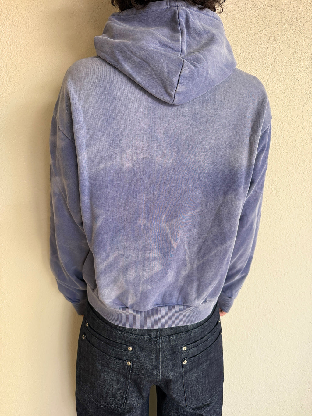 Non-Distressed Light Blue Sunfaded Hoodie