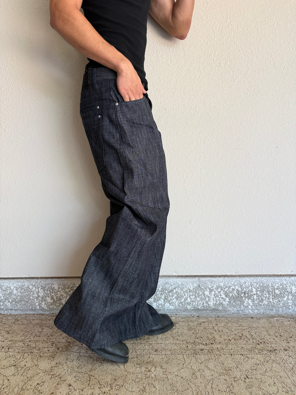 Slubbed Indigo Baggy Selvedge Denim