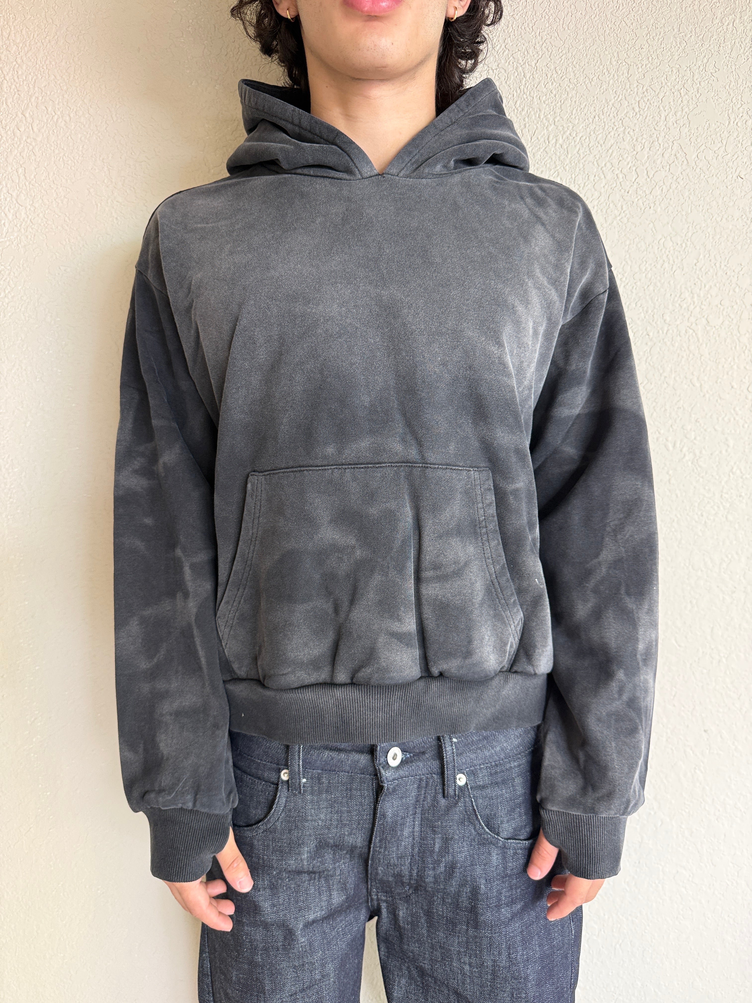 Non-Distressed Black Sunfaded Hoodie