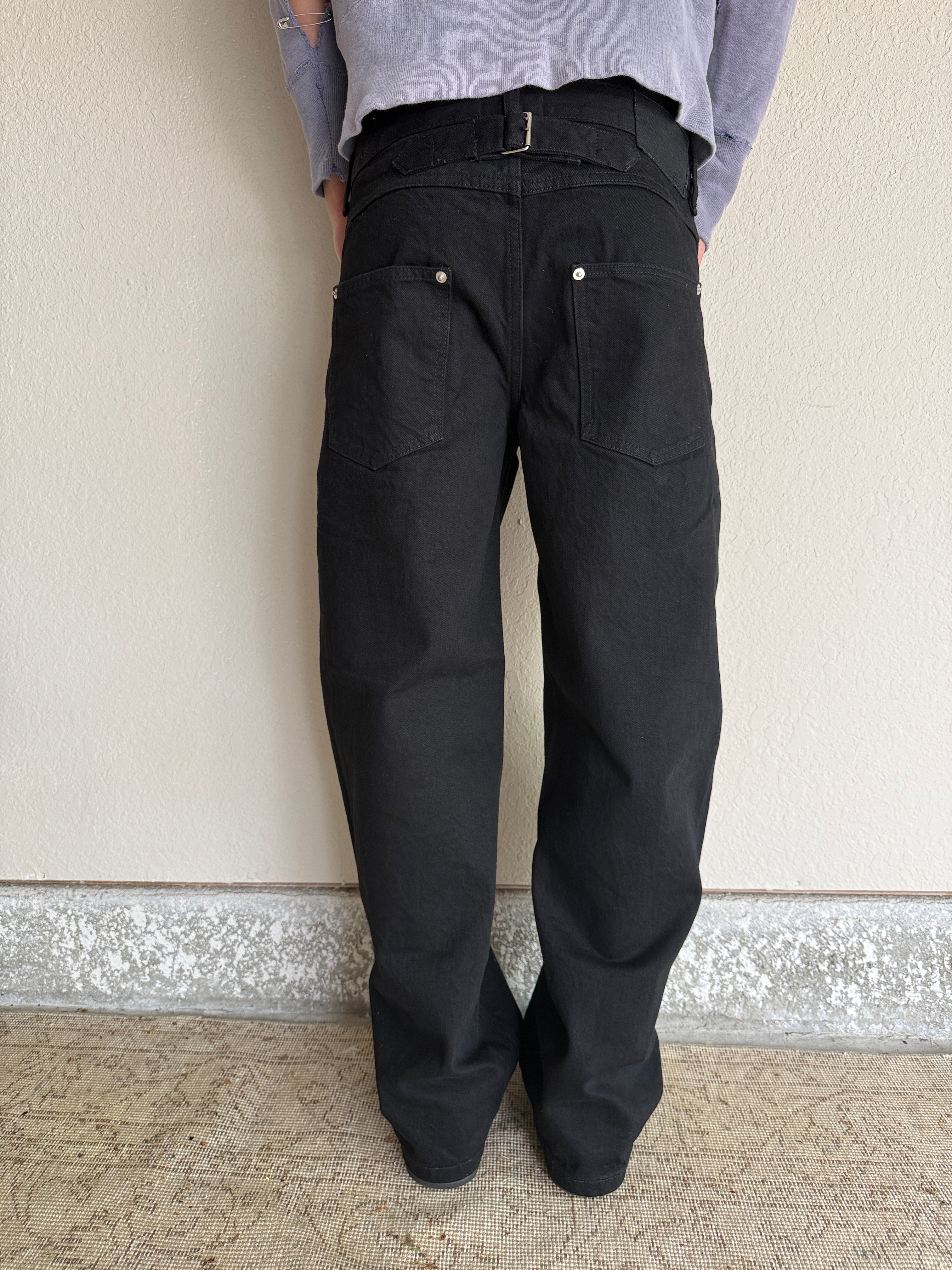 Jet Black Loose Fit Selvedge Denim