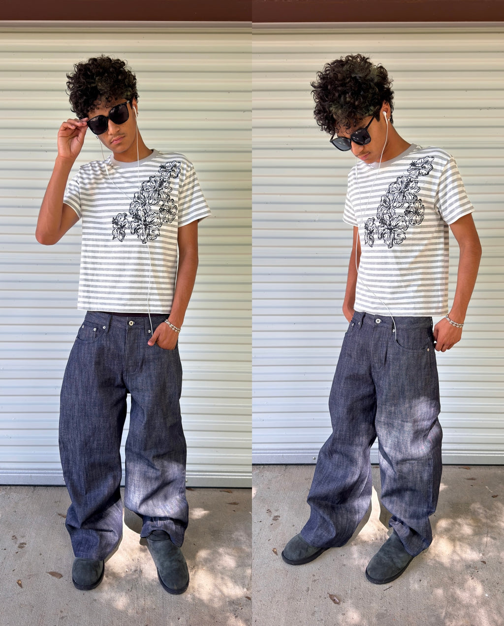 Grey Striped Mag Tee