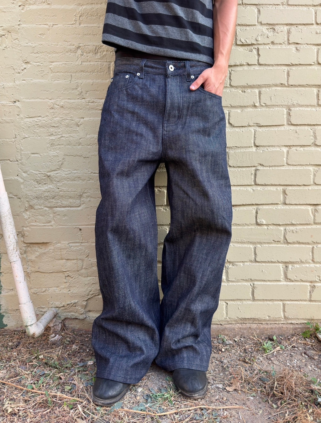 Slubbed Indigo Baggy Selvedge Denim