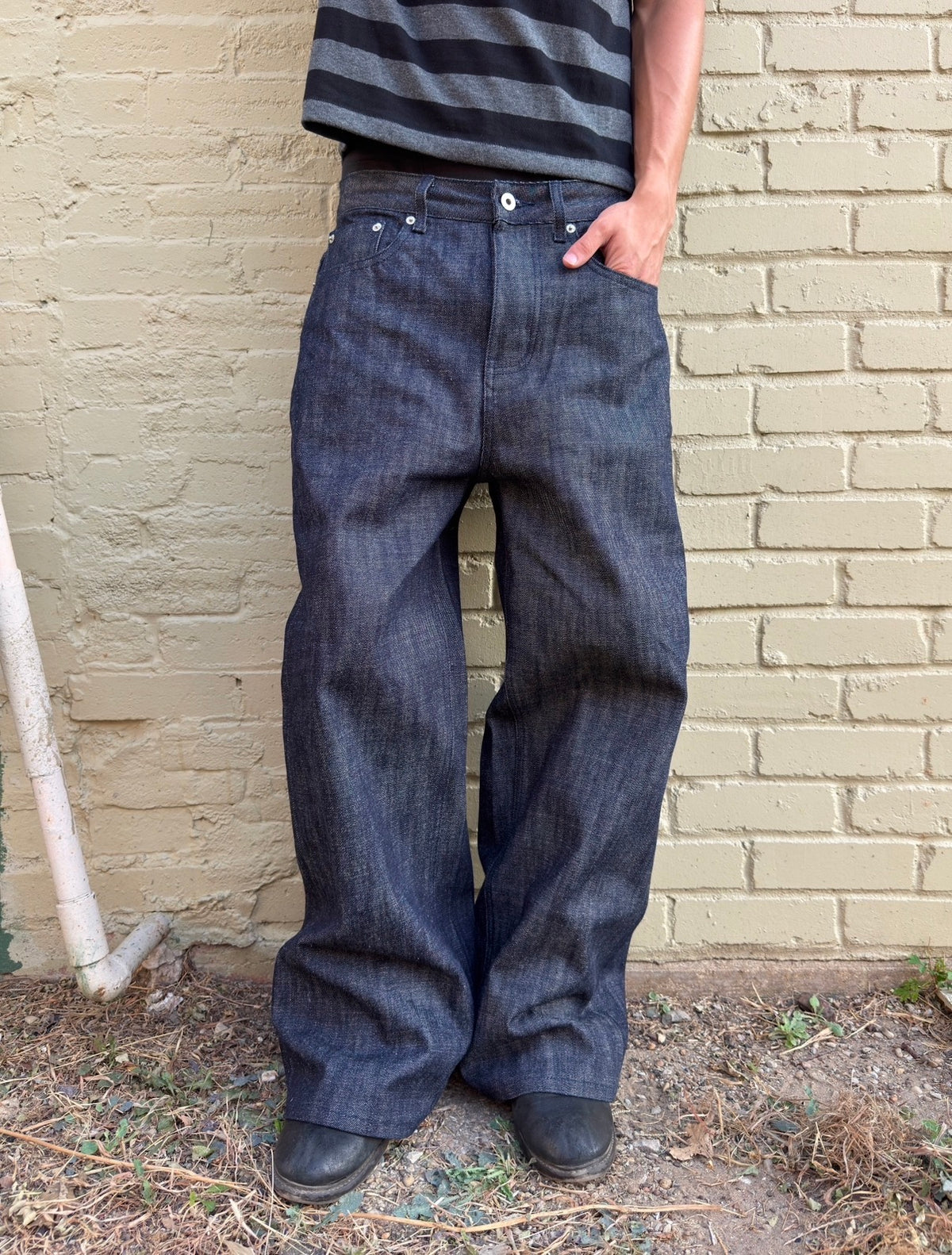 Slubbed Indigo Baggy Selvedge Denim