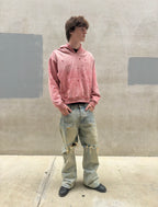 Distressed Pink Sunfaded Hoodie
