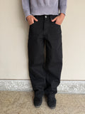 Jet Black Loose Fit Selvedge Denim