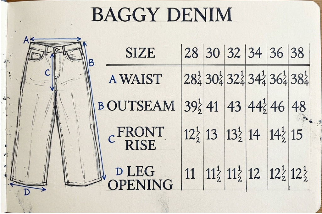 Slubbed Indigo Baggy Selvedge Denim