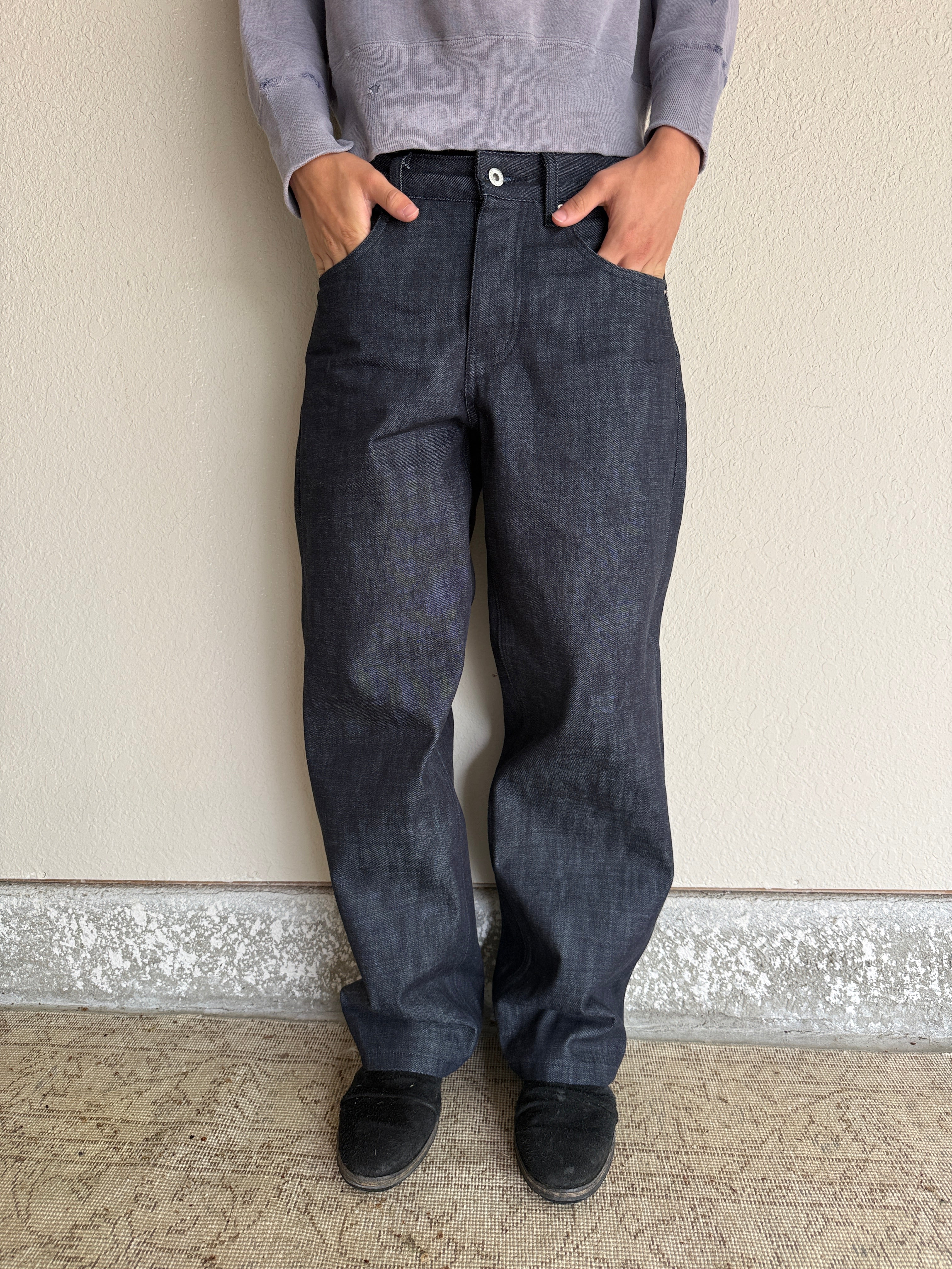 Slubbed Indigo Loose Fit Selvedge  Denim
