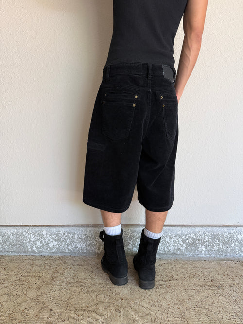Black Baggy Corduroy Shorts