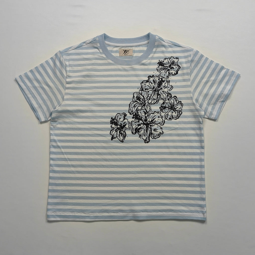 Light Blue Striped Mag Tee