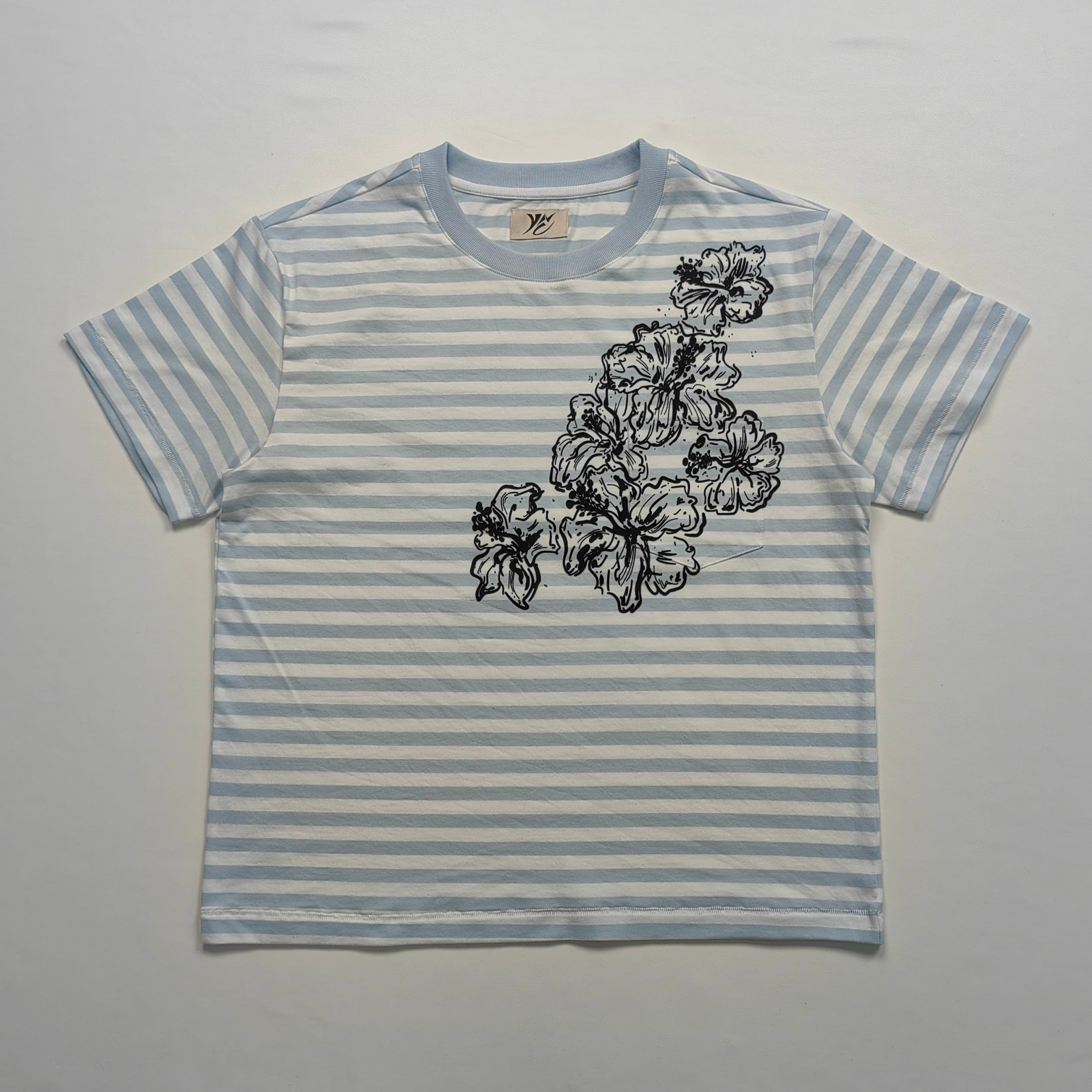 Light Blue Striped Mag Tee