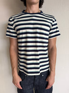 White Navy Striped Tee
