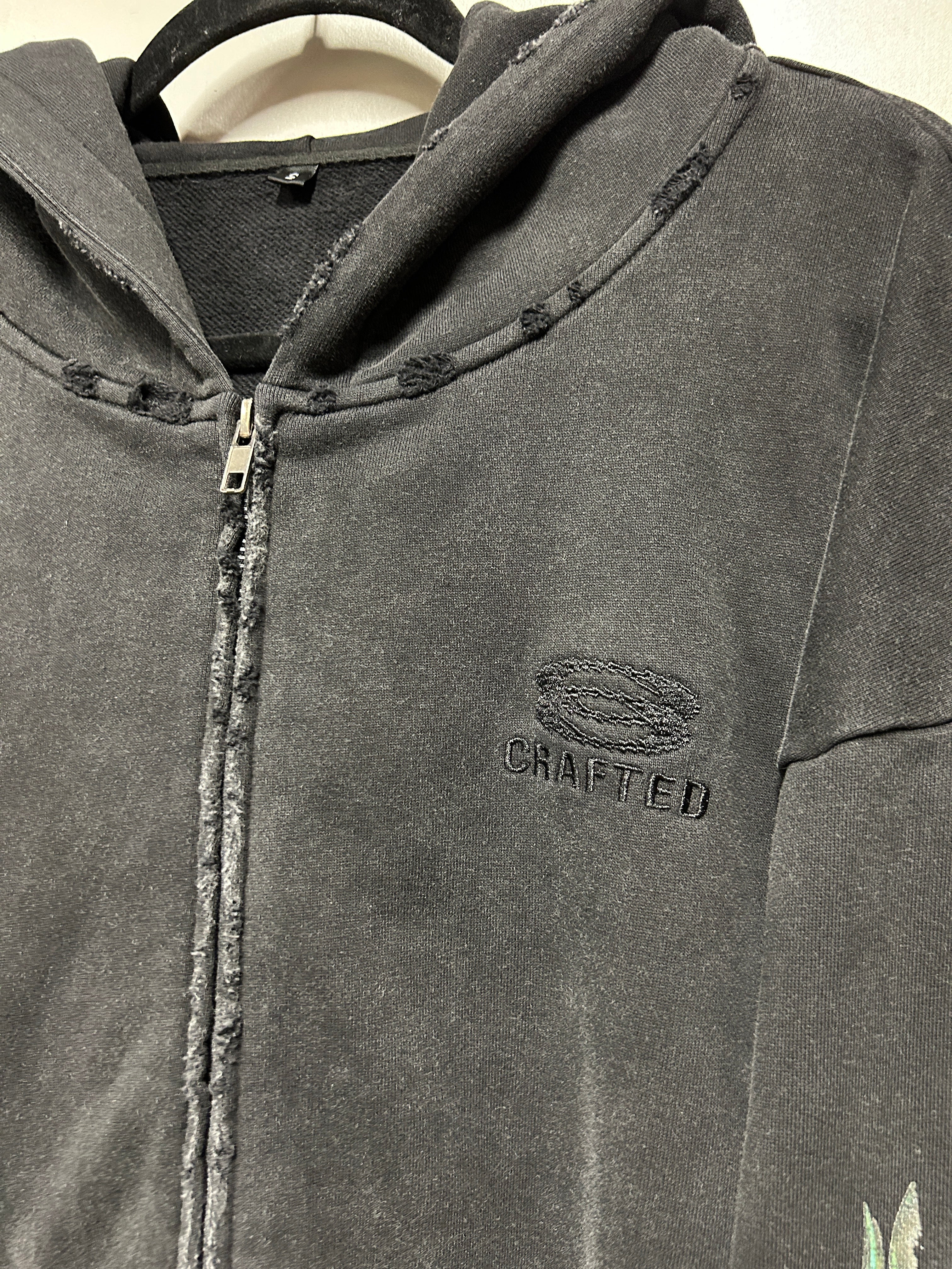 Distressed All-Over Logo Zipup