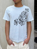 Light Blue Striped Mag Tee