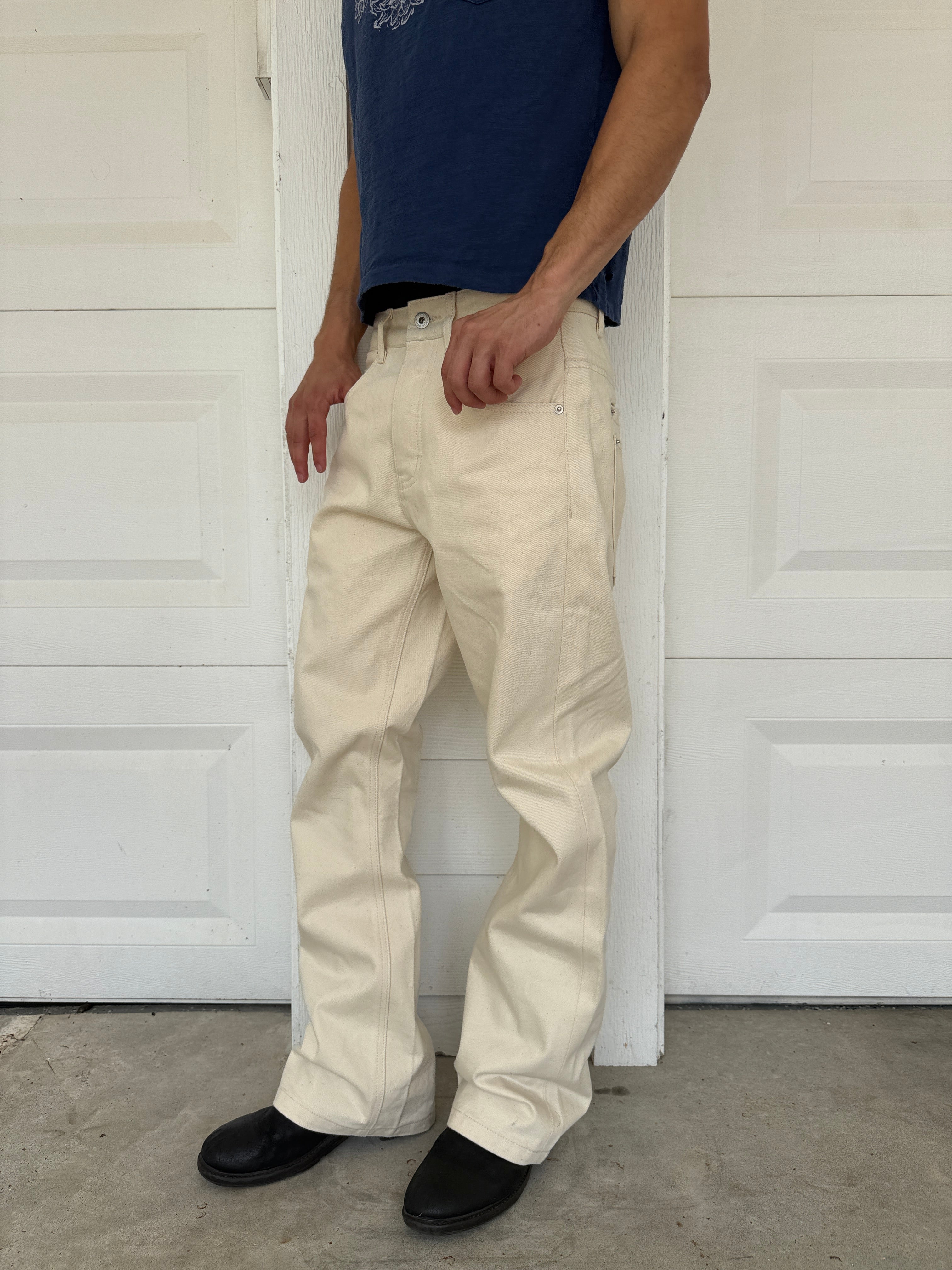 Raw Cream Selvedge Bootcut Denim