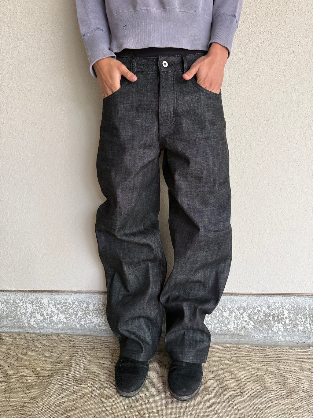 Charcoal Loose Fit Selvedge Denim