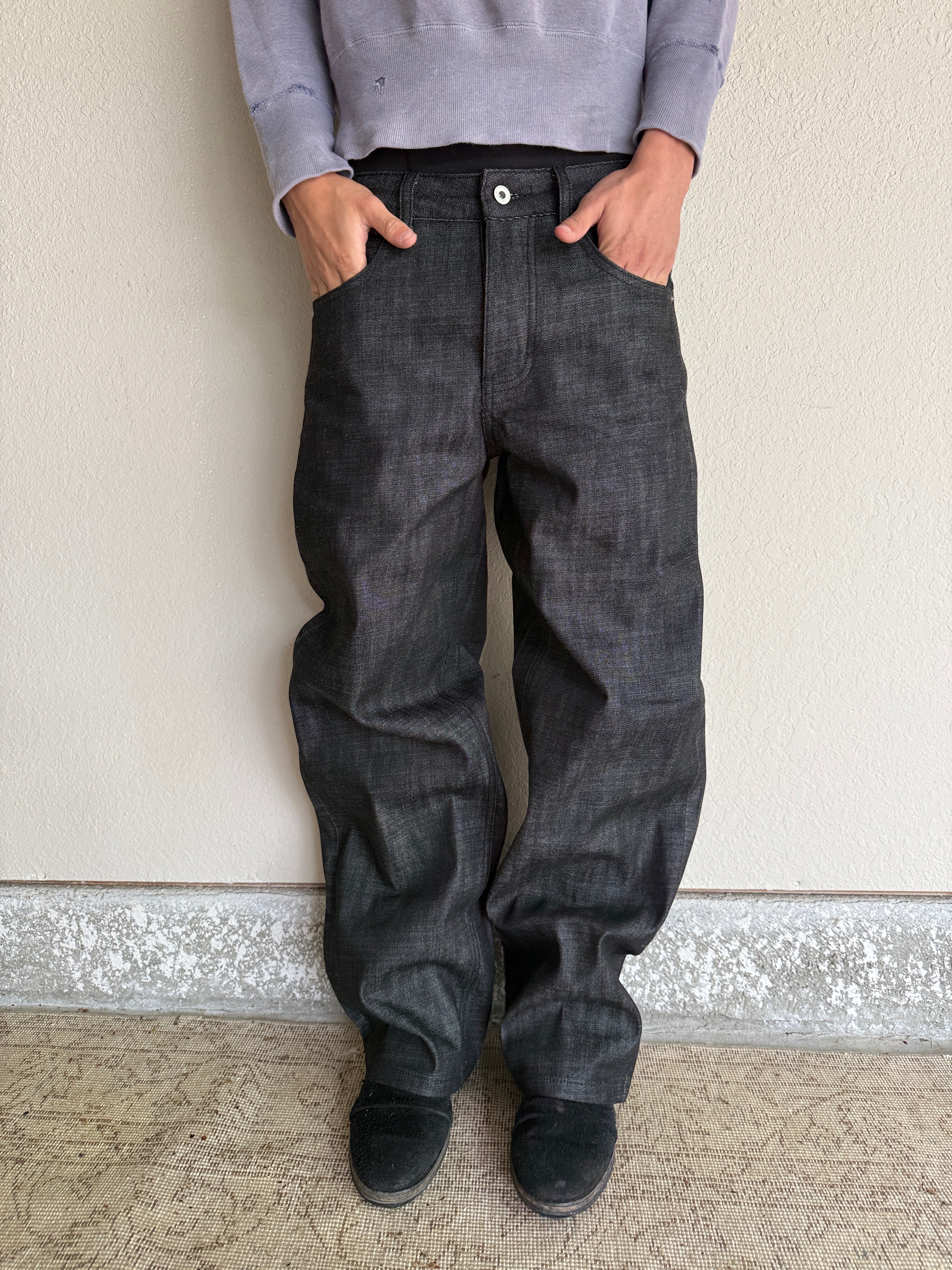 Charcoal Loose Fit Selvedge Denim