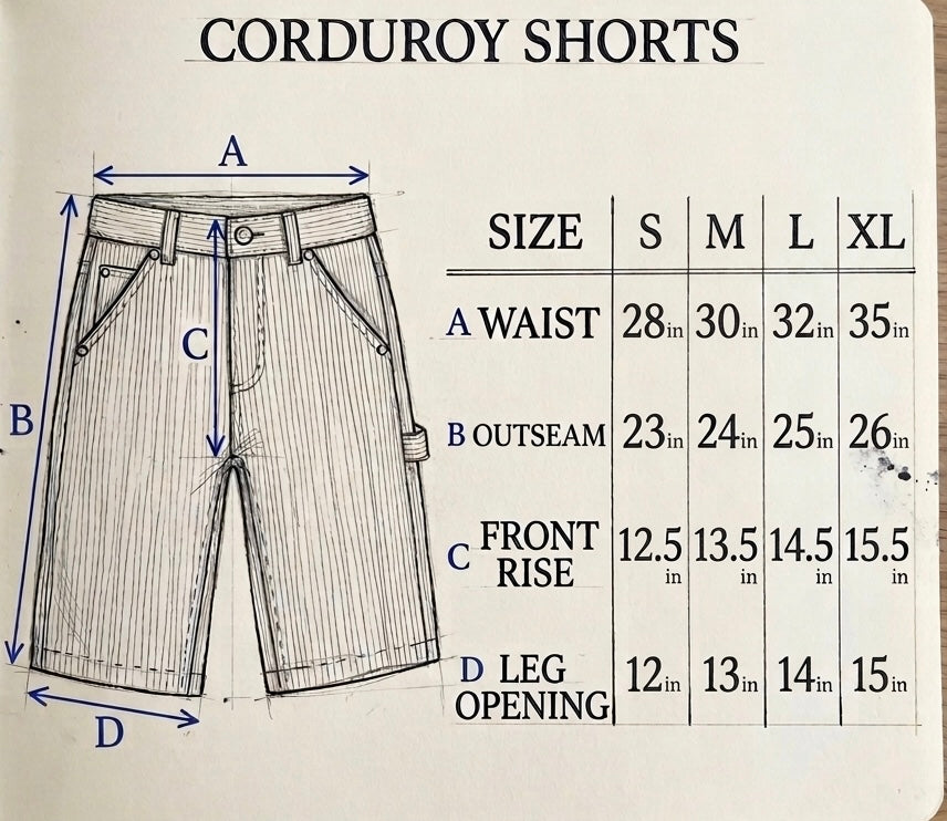 Black Baggy Corduroy Shorts