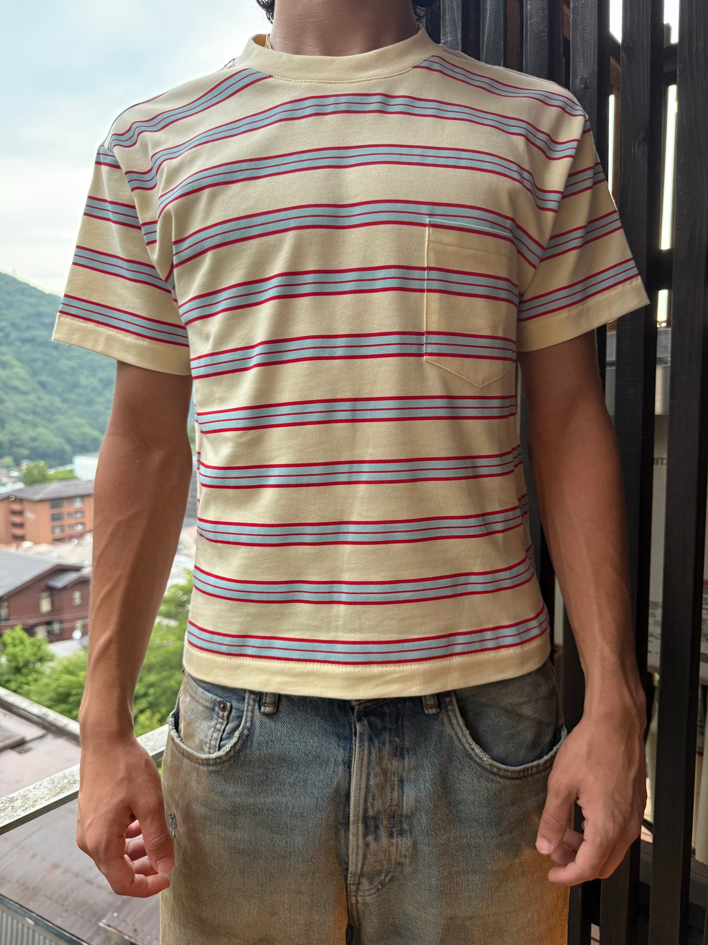 Cream Striped Tee