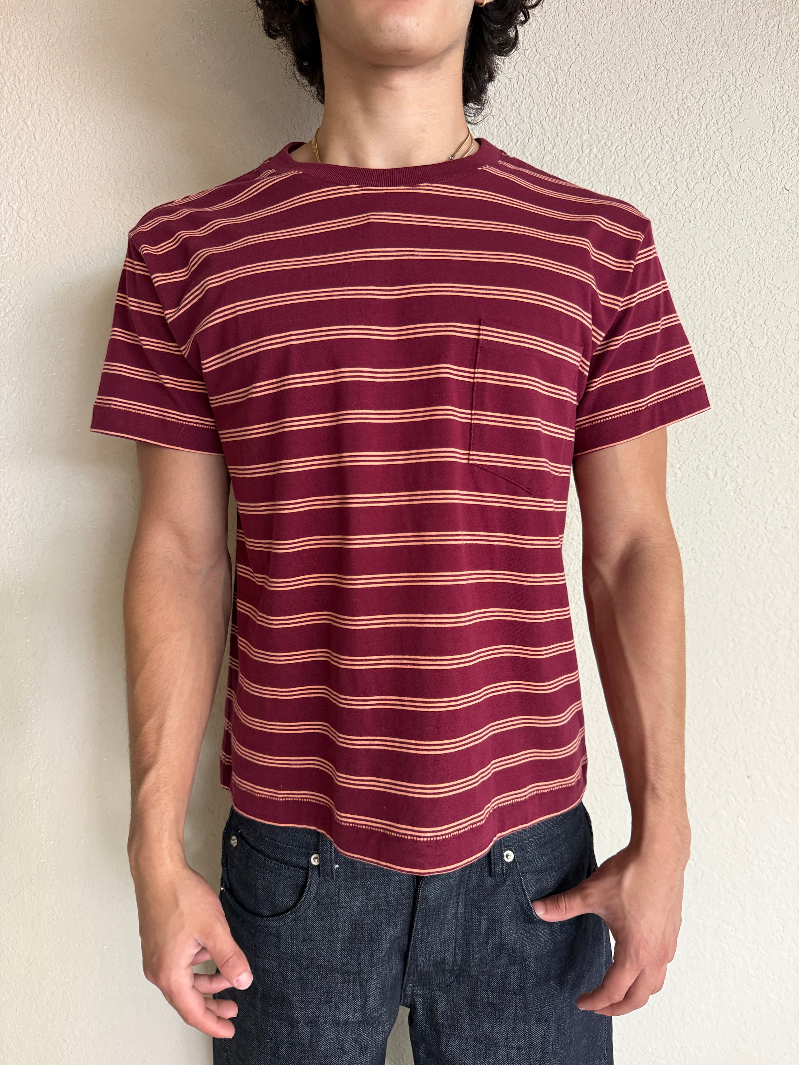 Dark Red Striped Tee – Crafted YNC