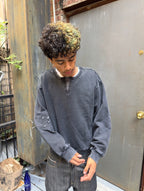 Washed Black Repaired Crewneck