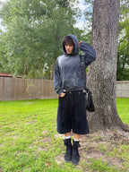 Black Baggy Corduroy Shorts