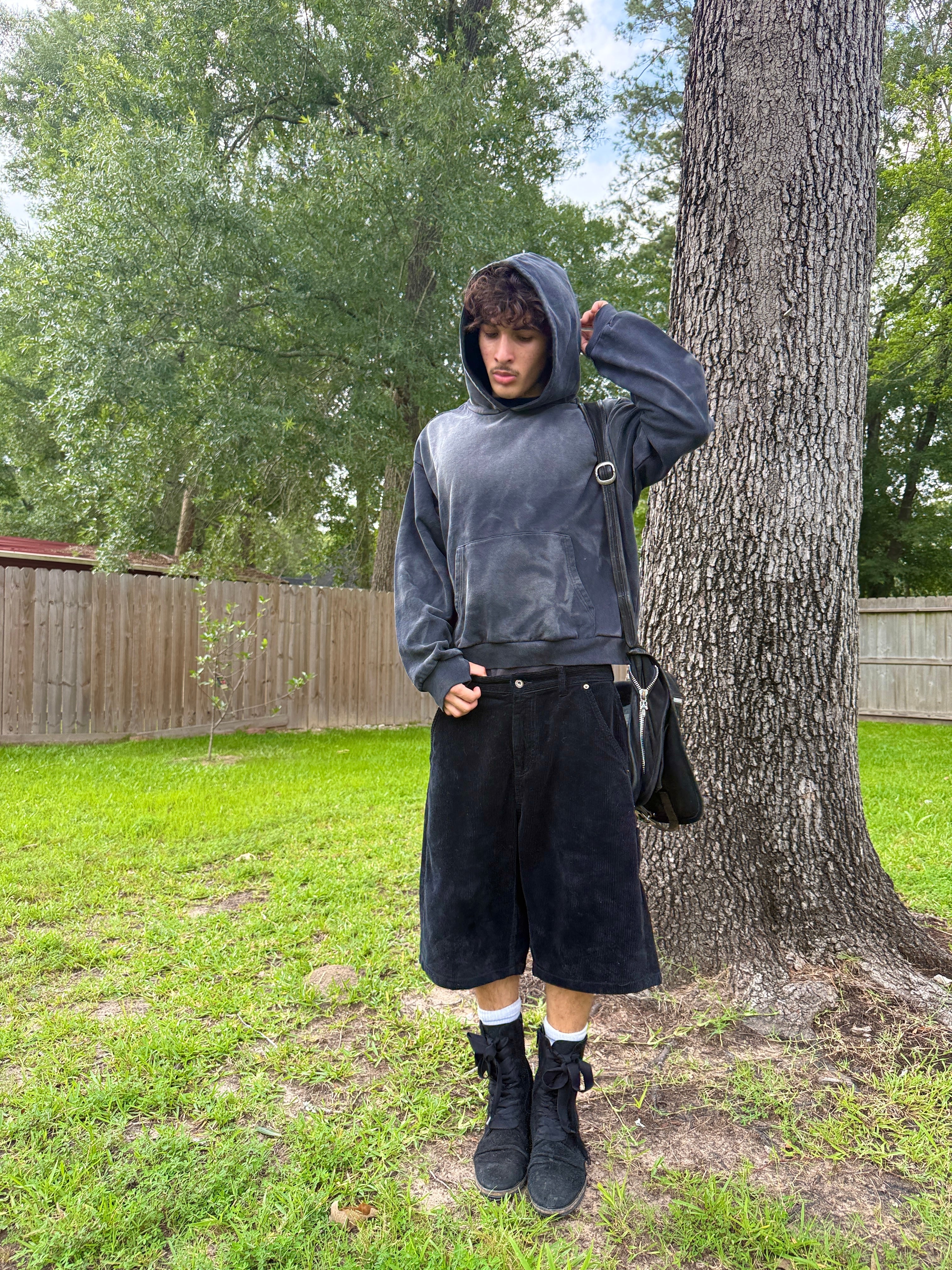 Black Baggy Corduroy Shorts