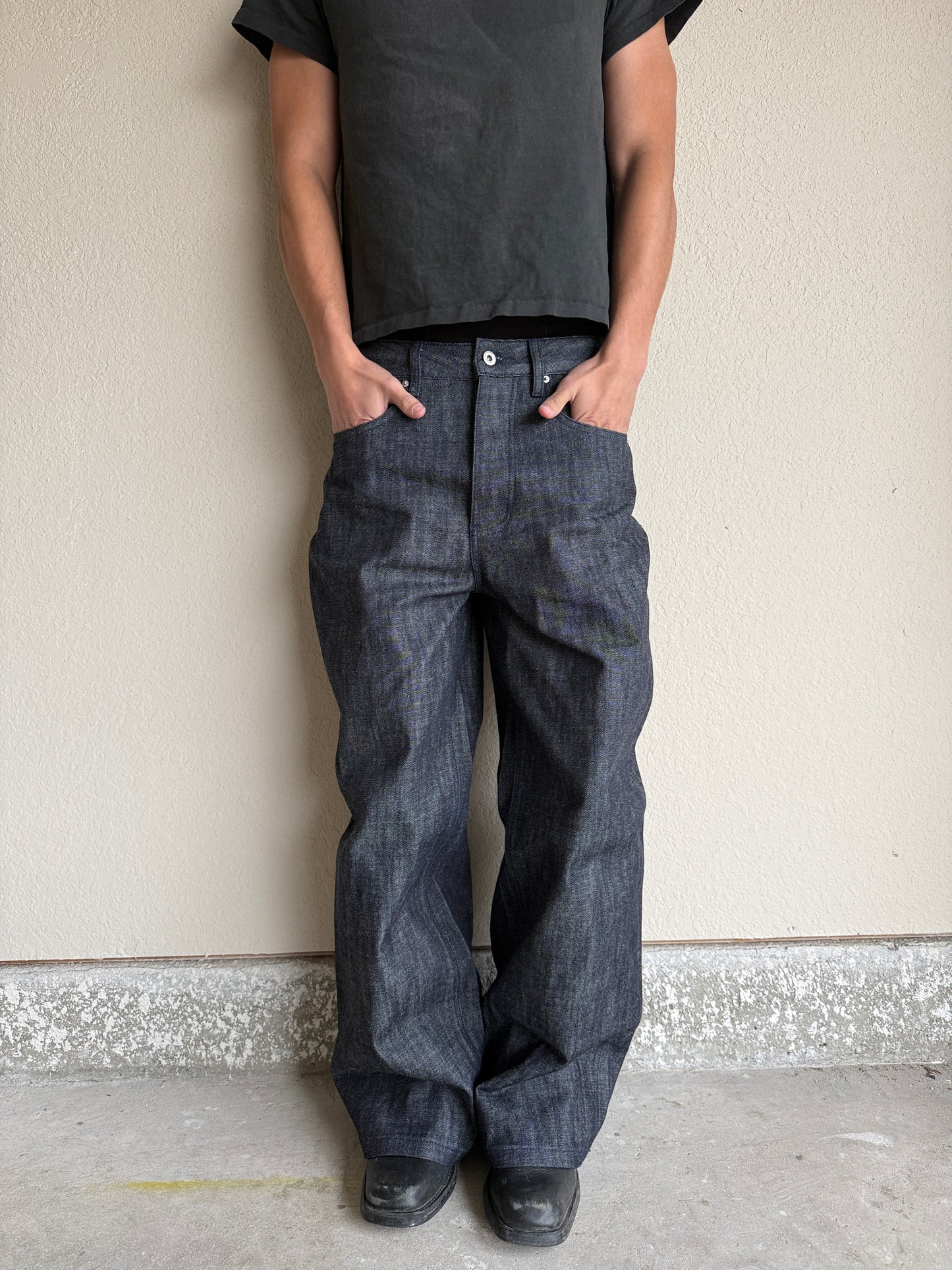 Slubbed Indigo Baggy Selvedge Denim