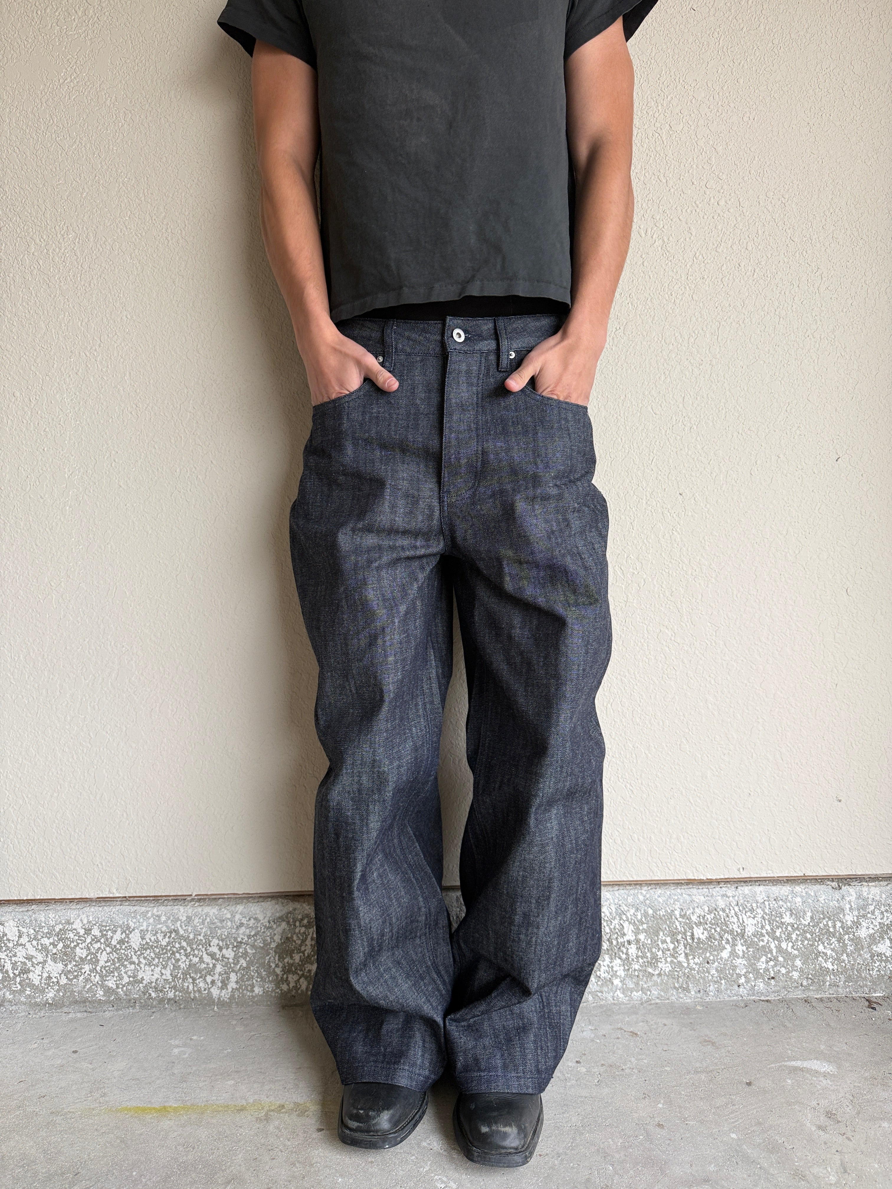 Slubbed Indigo Baggy Selvedge Denim