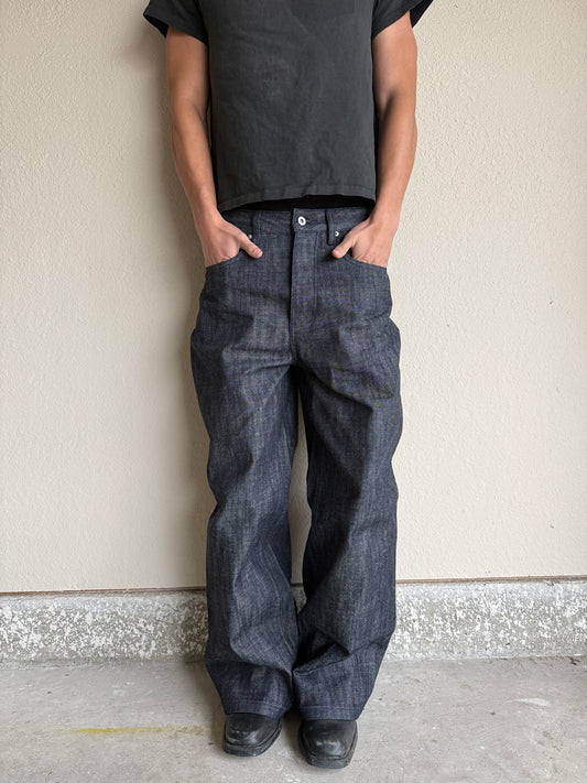 Slubbed Indigo Baggy Selvedge Denim