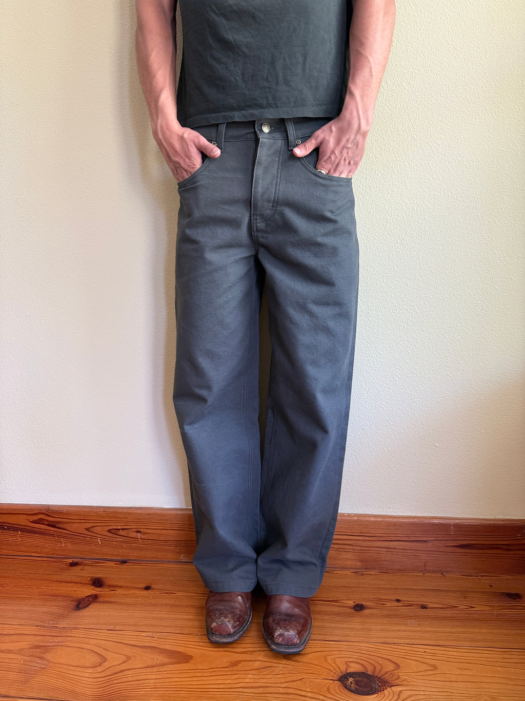 Grey Canvas Pants