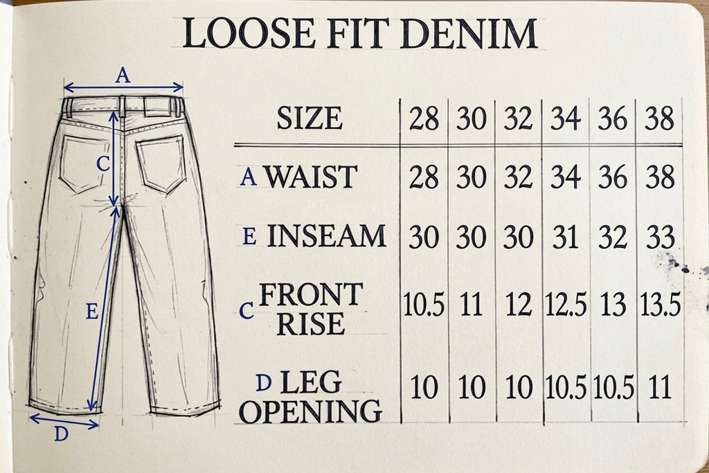 Charcoal Loose Fit Selvedge Denim