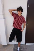 Dark Red Striped Tee