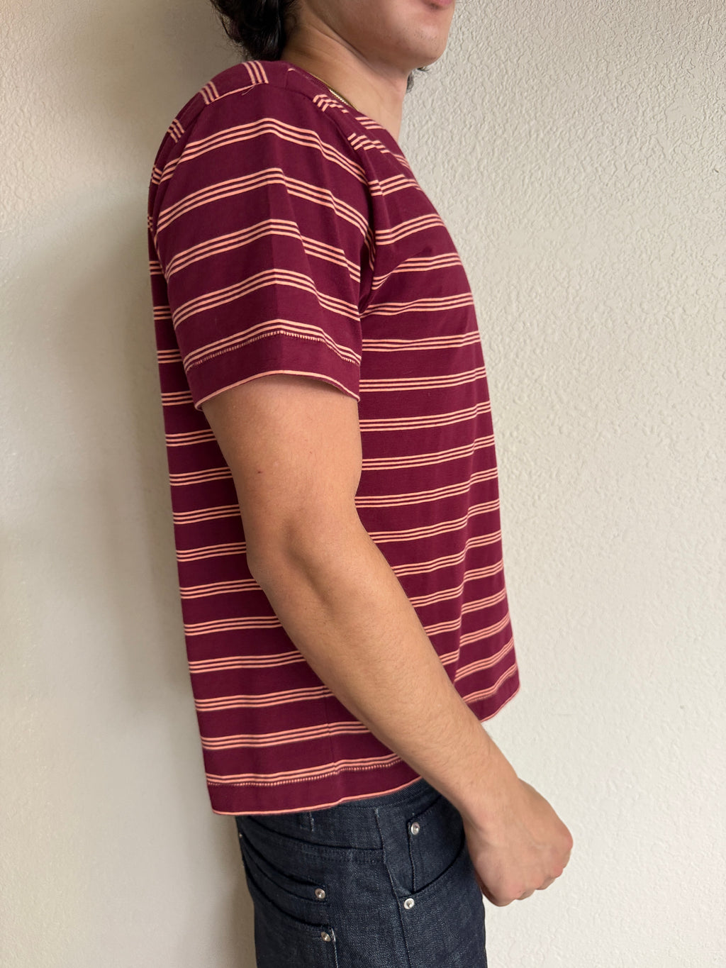 Dark Red Striped Tee