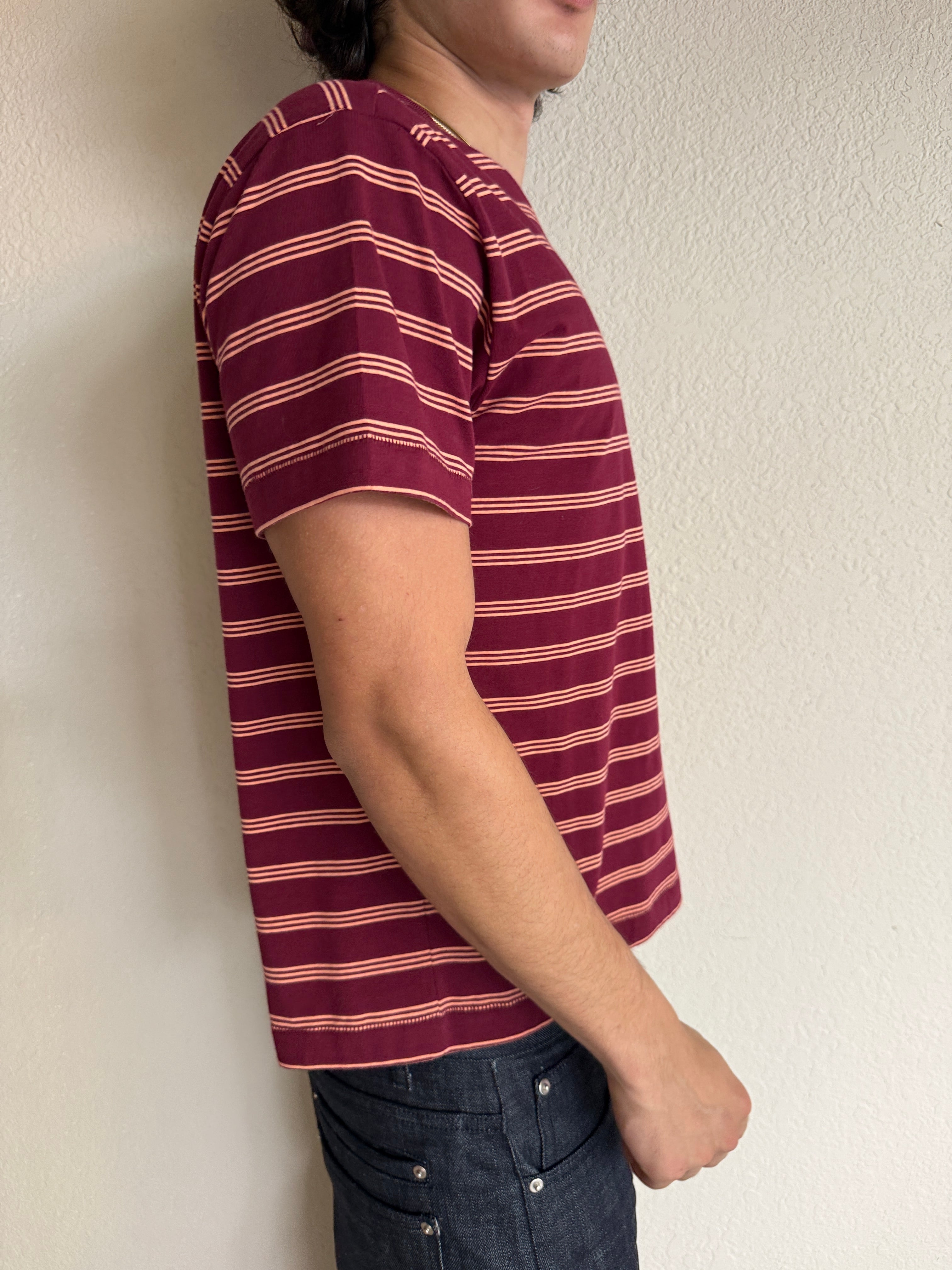 Dark Red Striped Tee