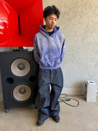 Distressed Light Blue Sunfaded Hoodie
