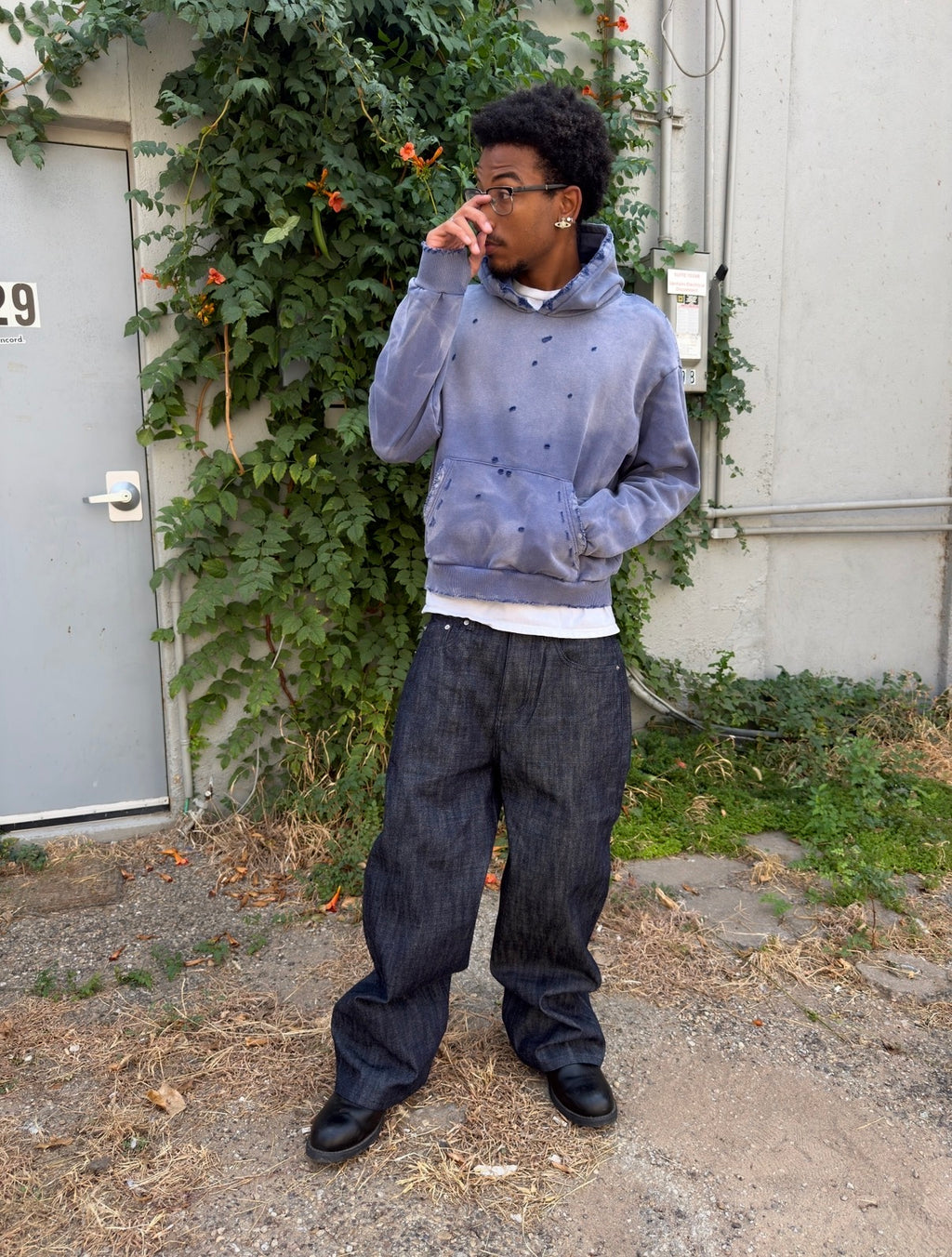 Slubbed Indigo Baggy Selvedge Denim