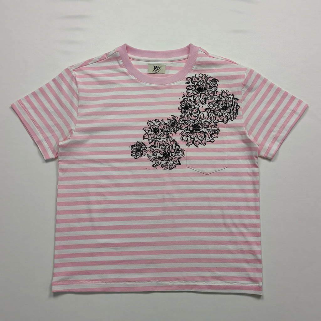 Pink Striped Lotus Tee