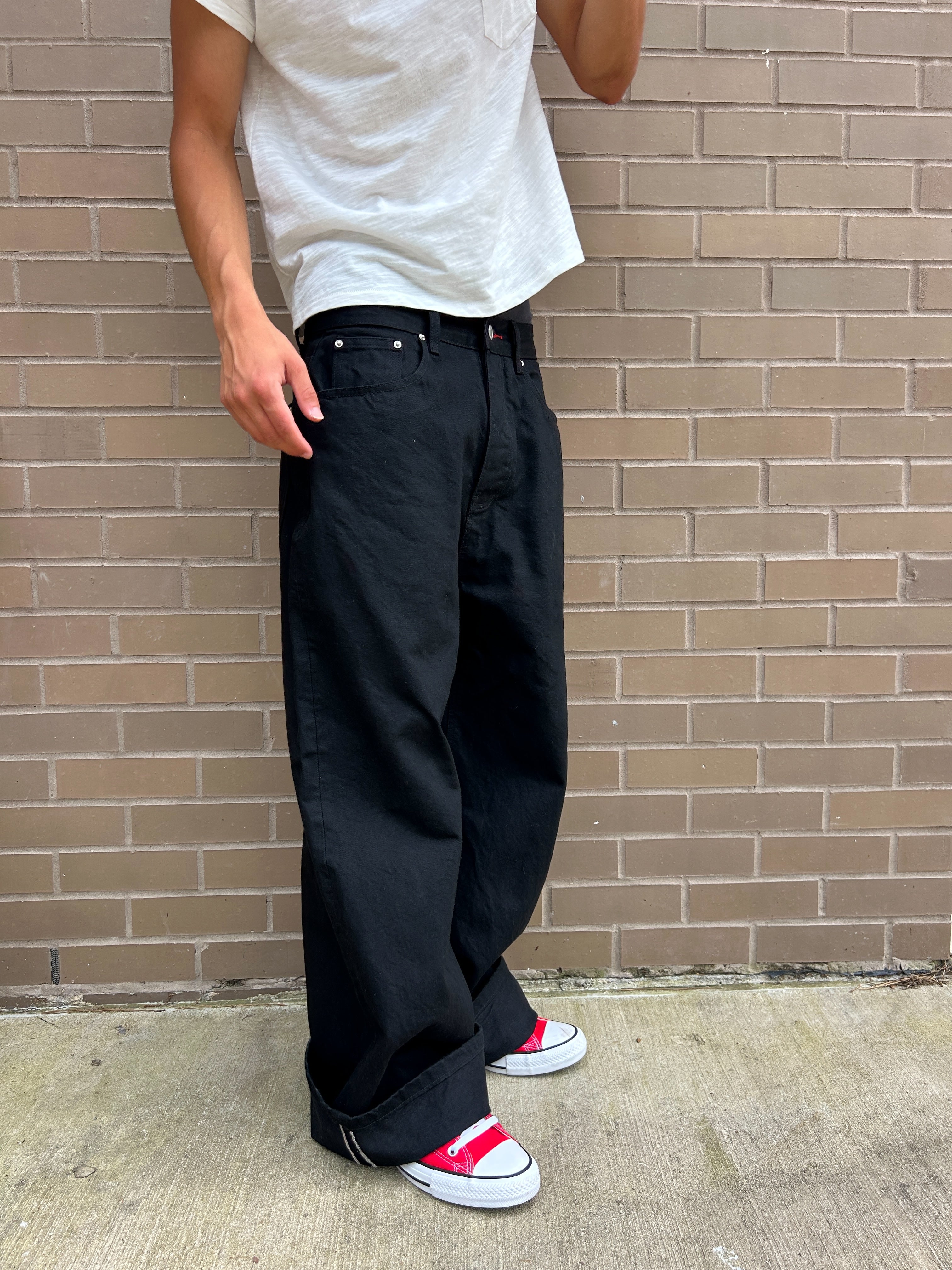 稀少【CUSTOM BORDERLESS】 COMMANDER JETBLACK Jet Black Selvedge Denim – Crafted YNC