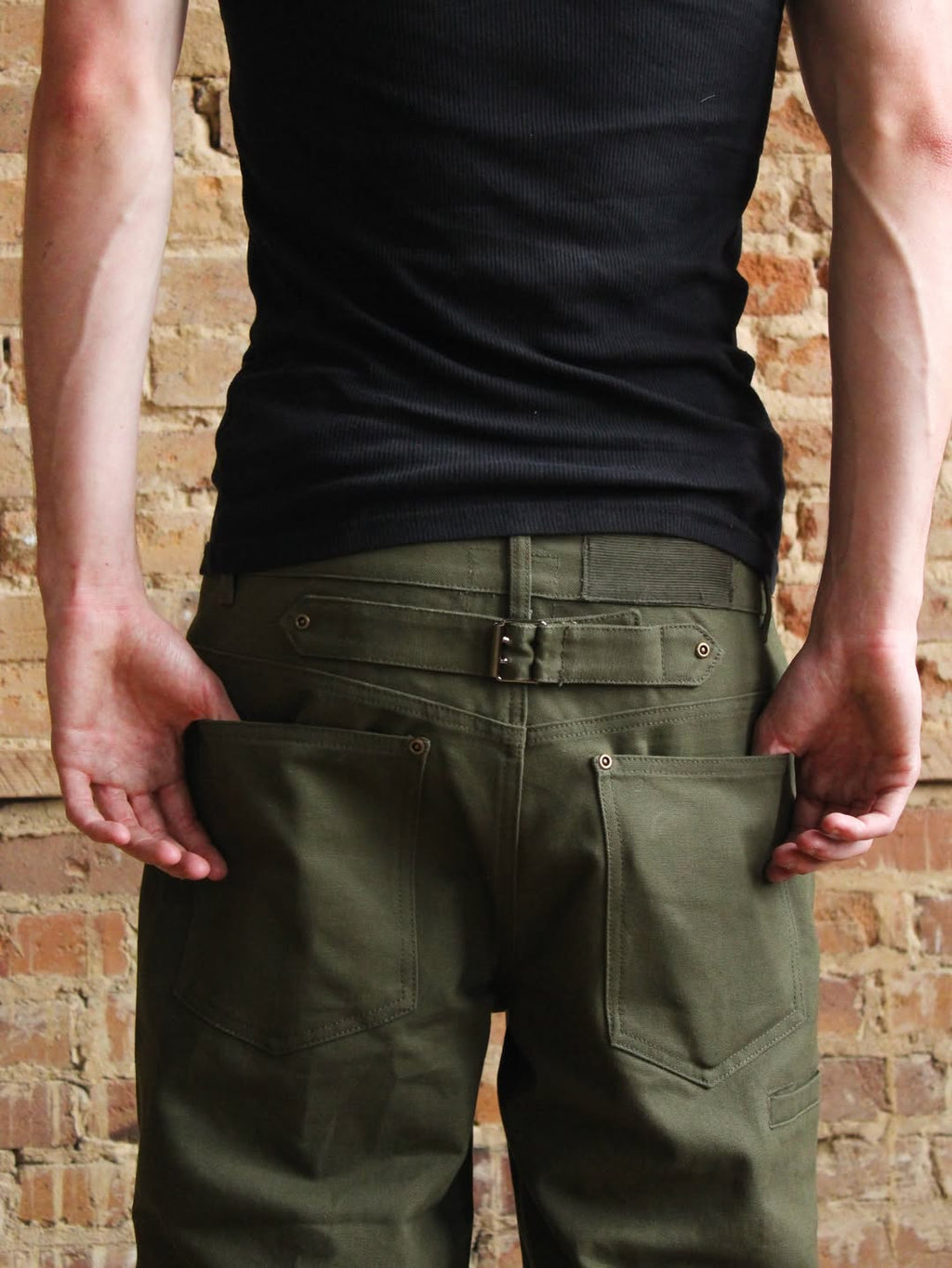 Military Green Canvas Pants