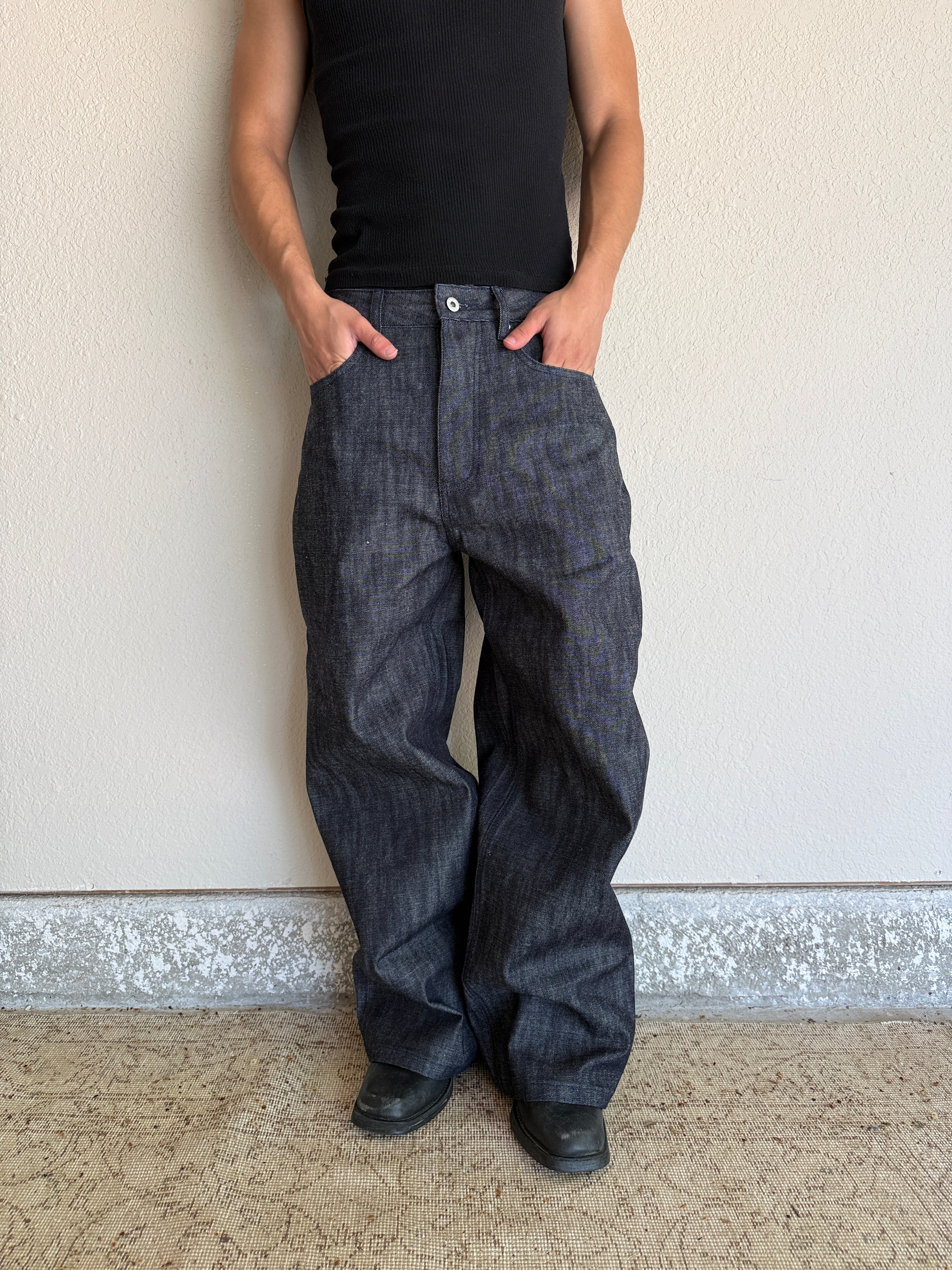 Slubbed Indigo Baggy Selvedge Denim