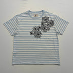 Light Blue Striped Lotus Tee