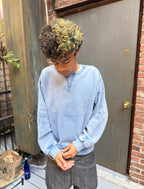 Washed Blue Repaired Crewneck