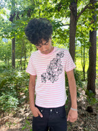 Pink Striped Mag Tee