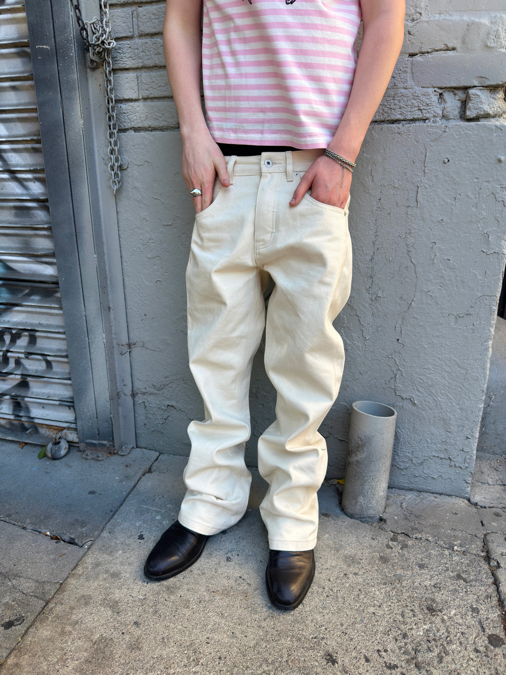 Raw Cream Selvedge Bootcut Denim