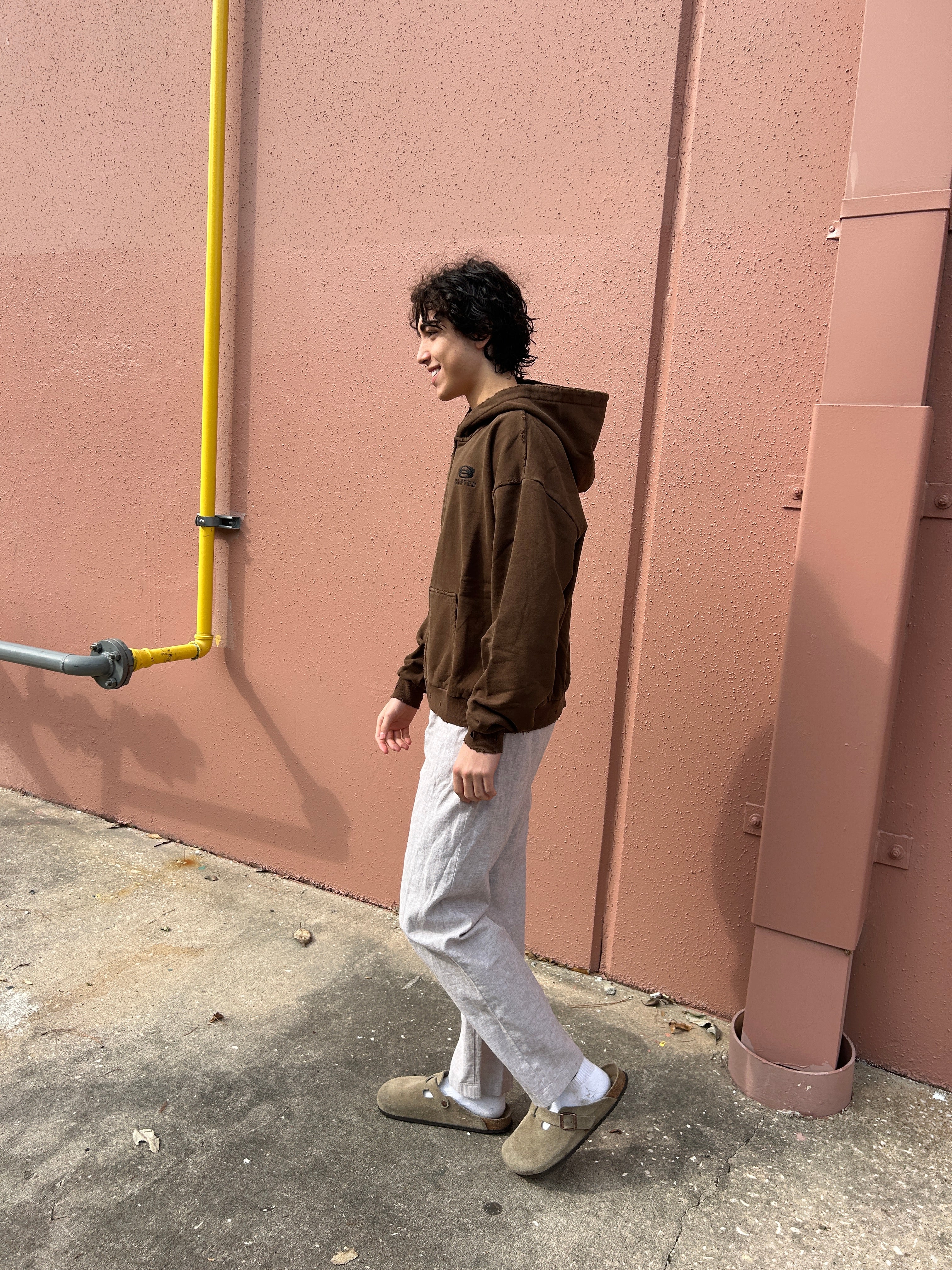 Distressed Brown Zipup