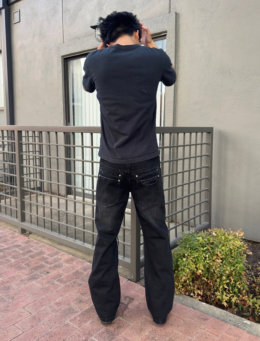 Washed Black Ripped Selvedge Bootcuts