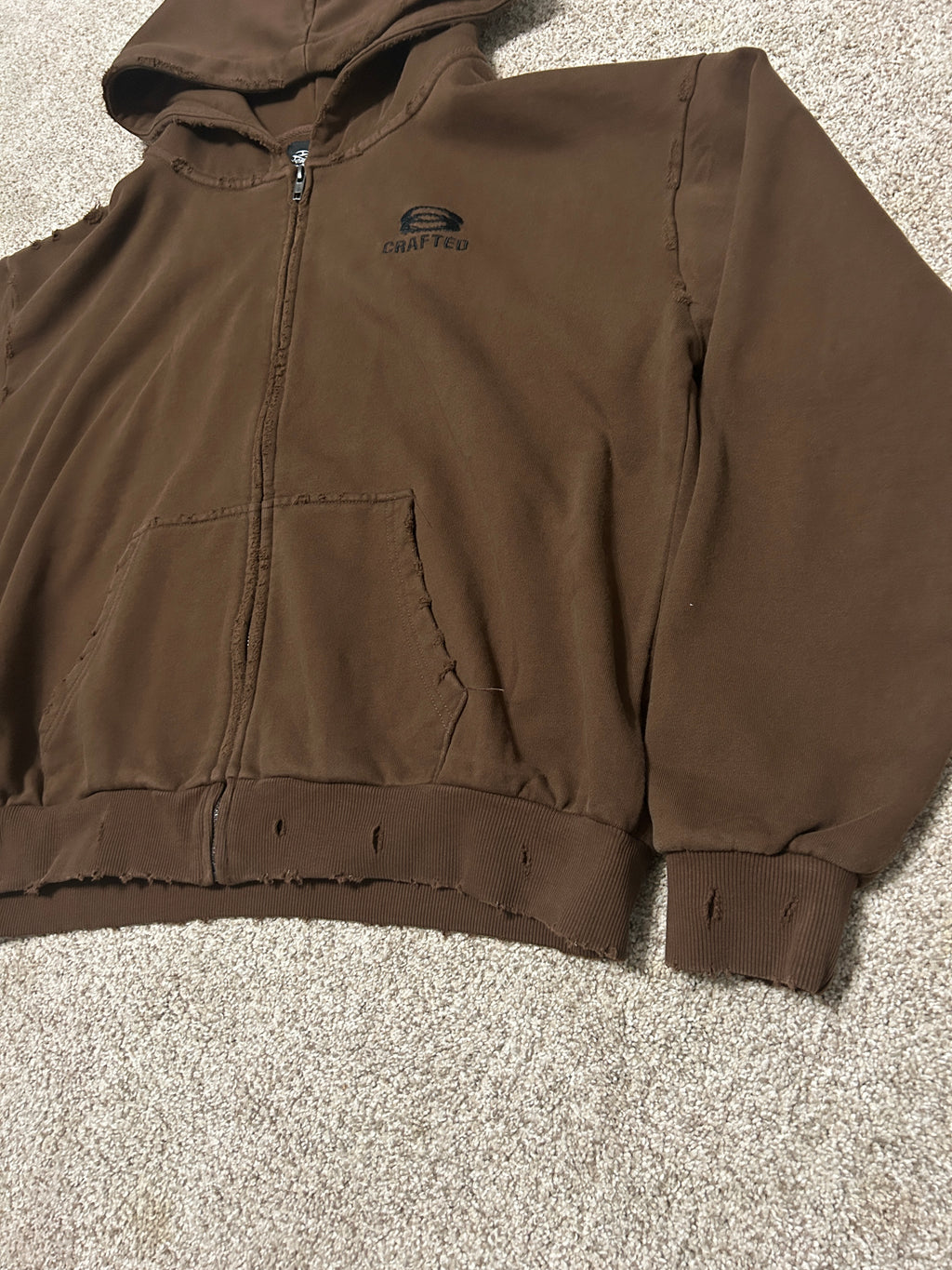 Distressed Brown Zipup